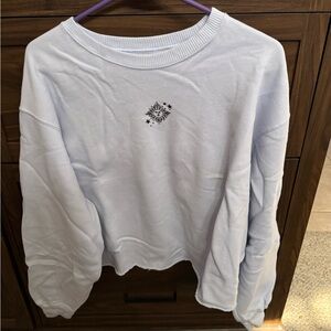 Hollister light blue Crop Long Sleeve Hoodie